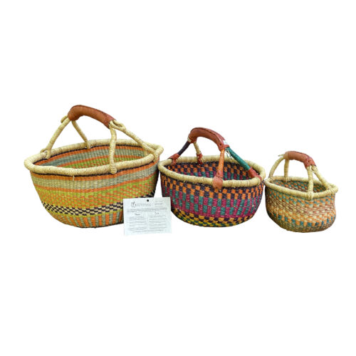 Deluxe Round Colorful African Baskets