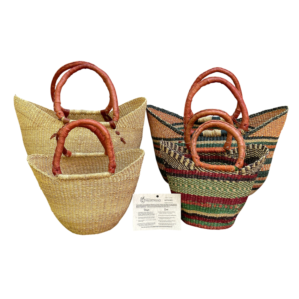 Deluxe Colorful African Shopping Baskets (2 sizes) Africa Heartwood