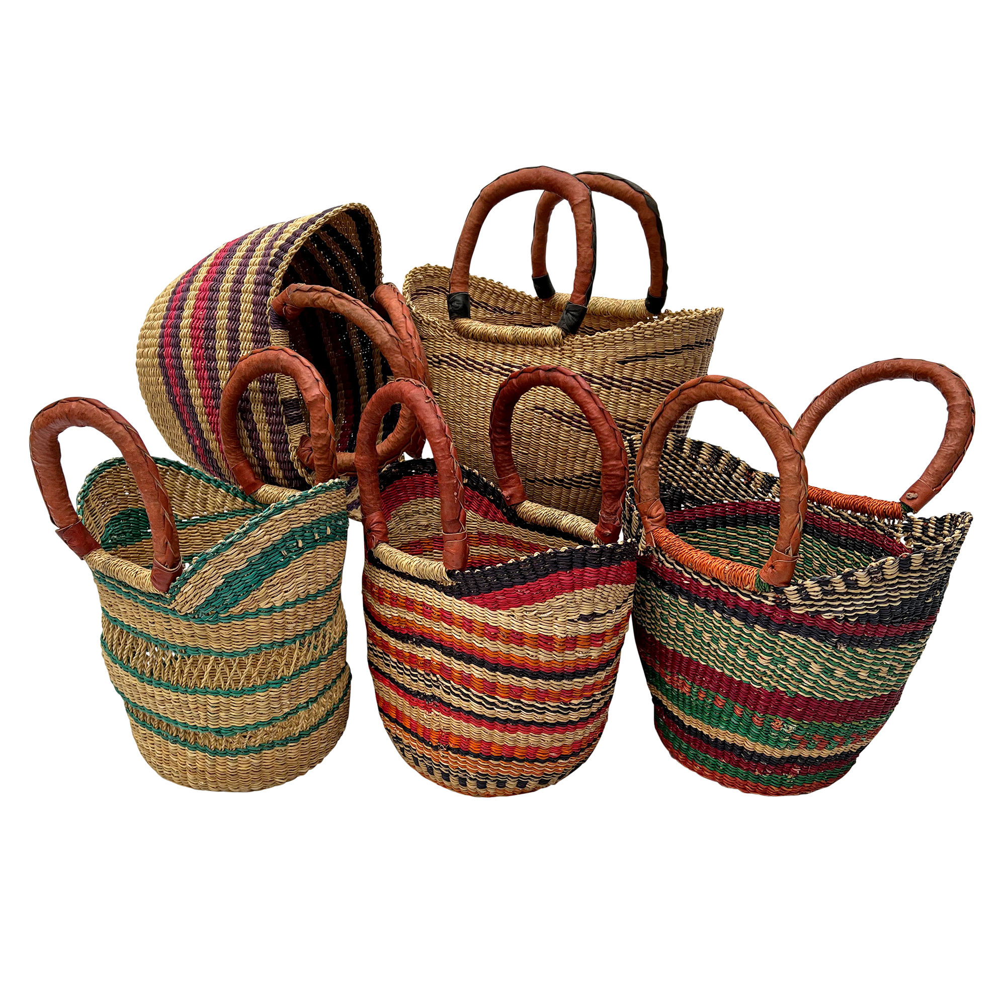 Deluxe Colorful African Shopping Baskets